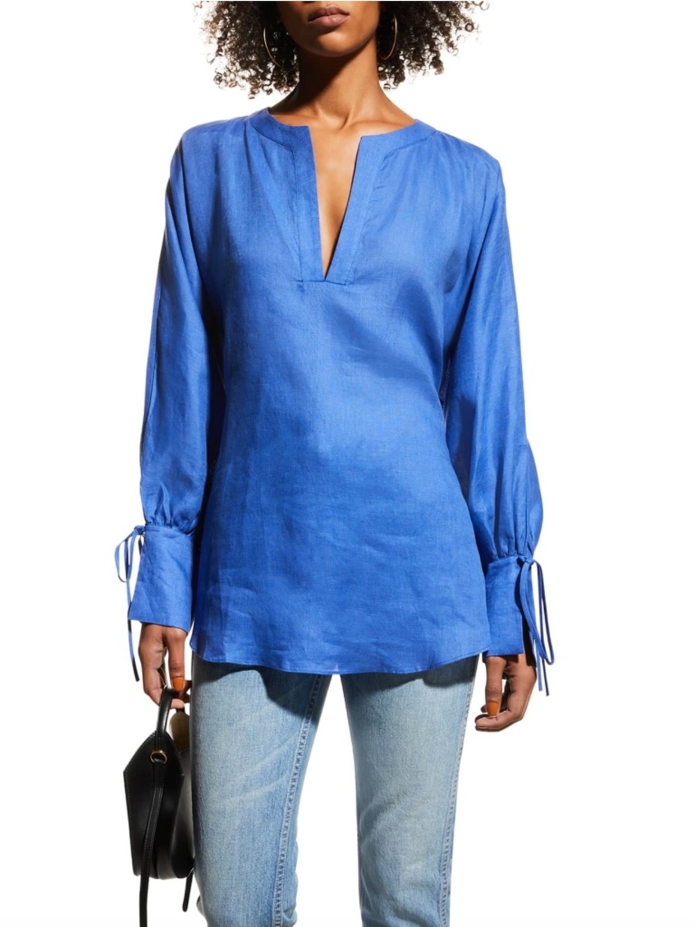 Harshman Laile V-Neck Linen Blouse